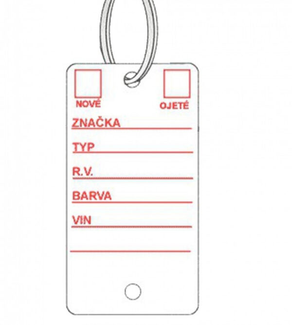 Červené PLUS plastové visačky na klíče 250ks - 434020011