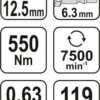 Utahovák pneumatický 1/2" 550 Nm - YT-09511