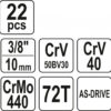 Gola sada 3/8", 22 ks - YT-38561