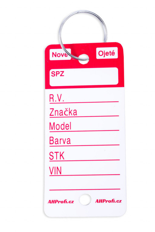 Červené PLUS plastové visačky na klíče 250ks - 434020011