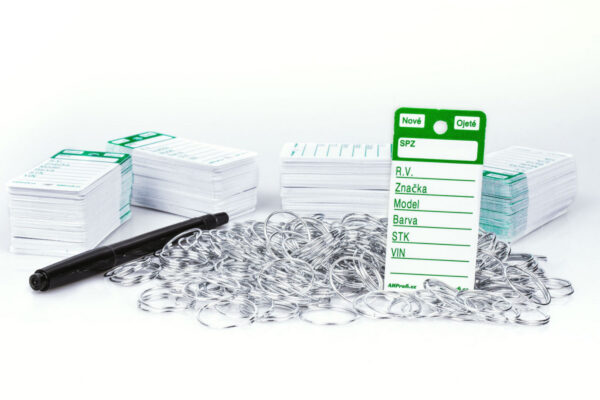 Zelené PLUS plastové visačky na klíče 250ks - 434040011