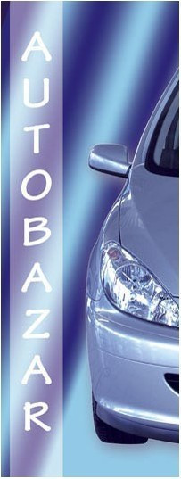 Vlajka fotoline Autobazar modrá