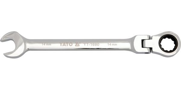 Klíč očkoplochý ráčnový 11 mm s kloubem - YT-1677