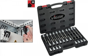 Sada nástrčných hlavic s bity XZN 1/2” v plastovém kufru