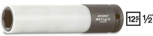 Kovaný vnitřní nástrčný klíč hluboký 1/2" šestihranný 17 mm HAZET 904SLg-17 - HA100576