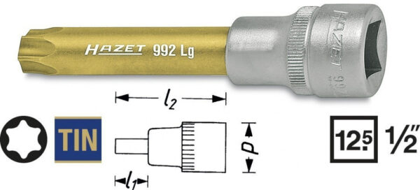Hlavice s bitem TORX 1/2" T50 HAZET 992LG-T50 - HA103133