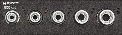 Sada vnitřních nástrčných klíčů TORX® 1/2" E10-E18 HAZET 900-E/5 - HA129331