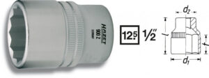 Vnitřnní nástrčný klíč 1/2" dvanáctihranný 3/4 HAZET 900AZ-3/4 - HA043682