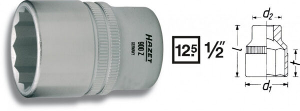 Vnitřnní nástrčný klíč 1/2" dvanáctihranný 3/4 HAZET 900AZ-3/4 - HA043682