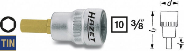 Hlavice s bitem HEX 3/8" S10 Hazet 8801K-10 - HA053650