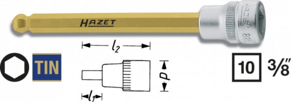 Hlavice s bitem HEX s kulovou hlavou 3/8" S7 Hazet 8801KK-7 - HA039609