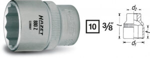 Vnitřní nástrčný klíč 3/8" dvanáctihranný 9mm HAZET 880Z-9 - HA041985