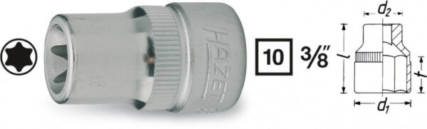 Vnitřní nástrčný klíč 3/8" TORX® E6 HAZET 880-E6 - HA039272
