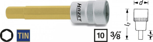 Hlavice s bitem HEX 3/8" S12 Hazet 8801-12 - HA039357