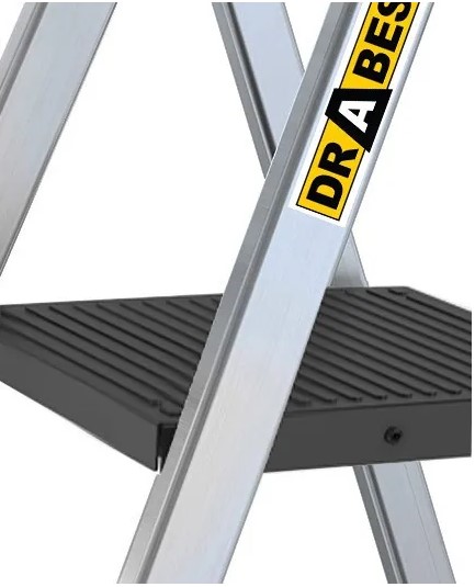Hliníkový žebřík s policí, 4 stupně, 2,75 m, max. zátěž 150 kg