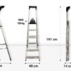 Hliníkový žebřík s policí, 6 stupňů, 3,19m, max. zátěž 150 kg