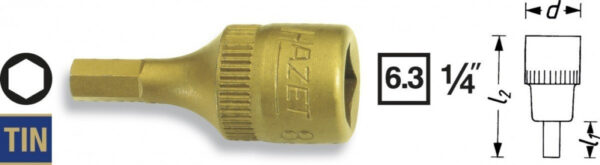 Vnější nástrčný klíč 1/4" HEX S2