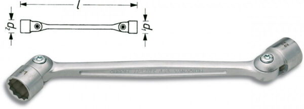 Oboustranný kloubový nástrčný klíč 645-16x17 Hazet (HA028122)