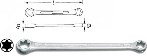 TORX® Oboustranný očkový klíč 609-E20xE24 Hazet (HA024698)
