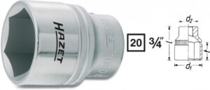 Vnitřní nástrčný klíč 3/4" šestihranný 32mm HAZET 1000-32 - HA000708