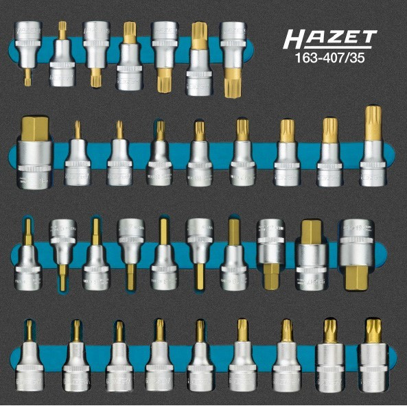 Sada nástrčných hlavic 1/2" s bitem 163-407/35