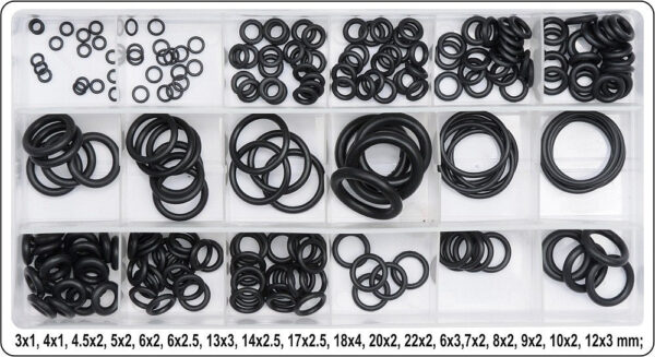 O kroužek gumová těsnící sada 225ks,3x1 - 22x2mm