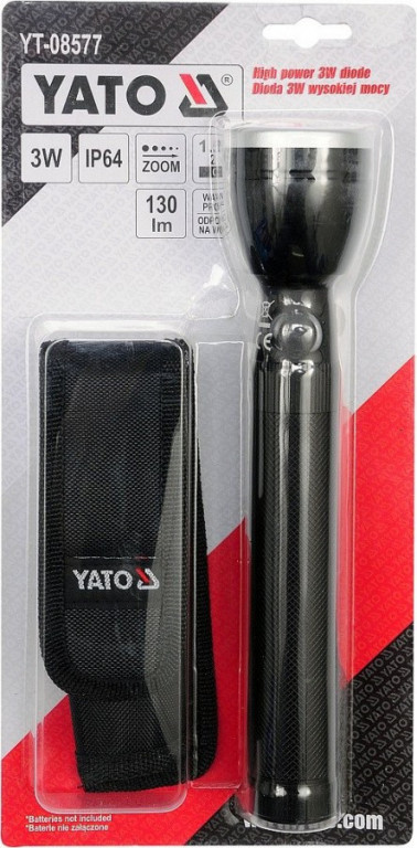 Svítilna BIGGEST voděodolná IP64, fce ZOOM, 100lm, 2xC, 228x47mm