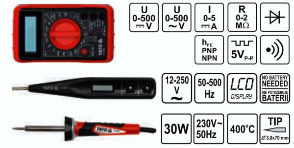 Sada elektro nářadí 1/4", 68 ks - YT-39009
