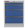 Celokovová dílenská skříňka PROFI BLUE se 4-mi šuplíky 680x458x910 mm - MTGC1304