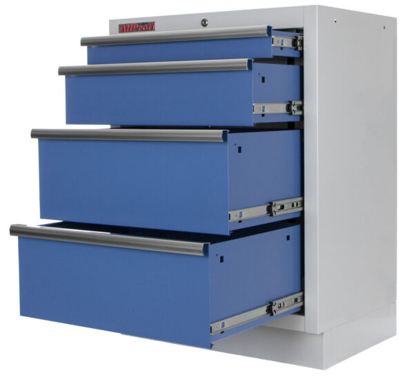 Celokovová dílenská skříňka PROFI BLUE se 4-mi šuplíky 680x458x910 mm - MTGC1304