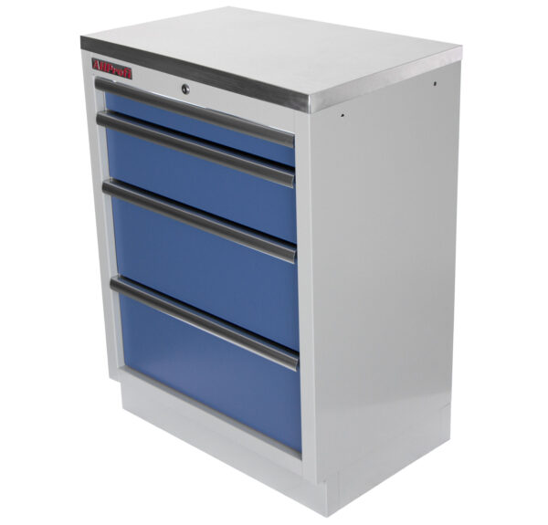 Celokovová dílenská skříňka PROFI BLUE se 4-mi šuplíky 680x458x910 mm - MTGC1304