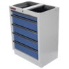 Celokovová dílenská skříňka PROFI BLUE s 5-ti šuplíky 680x458x910 mm - MTGC1305