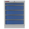 Celokovová dílenská skříňka PROFI BLUE s 5-ti šuplíky 680x458x910 mm - MTGC1305