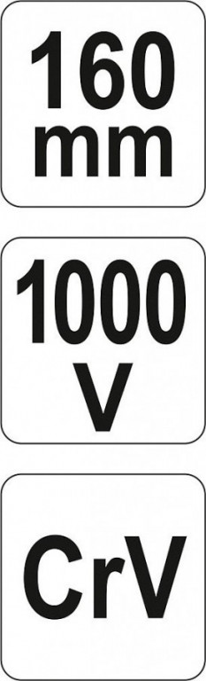 Prodloužené rovné půlkulaté kleště 160mm VDE (1000V) - YT-21154