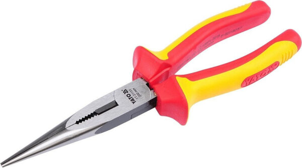 Prodloužené rovné půlkulaté kleště 200mm VDE (1000V) - YT-21155