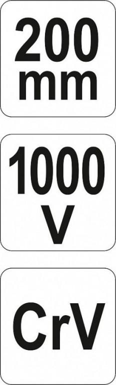 Prodloužené rovné půlkulaté kleště 200mm VDE (1000V) - YT-21155