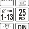 Sada vrtáků na kov 25ks HSS-COBALT 1-13mm