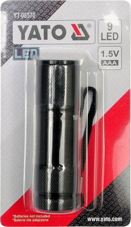 Svítilna kapesní 9 LED (ALU) YT-08570