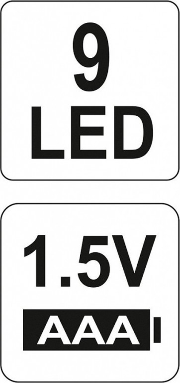 Svítilna kapesní 9 LED (ALU) YT-08570