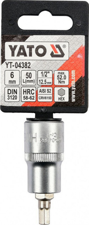 Hlavice s bitem HEX 1/2" H6 Yato - YT-04382