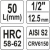 Hlavice s bitem HEX 1/2" H6 Yato - YT-04382