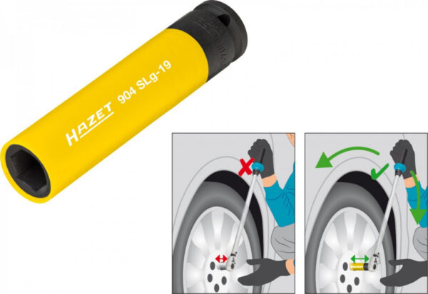 Vnitřní nástčný klíč 1/2" šestihranný 19 mm extra dlouhý Hazet (904 SLg-19) - HA203710