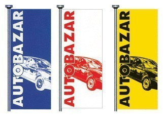 Vlajka AUTOBAZAR - modro/bílá - 125200200