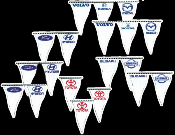 Praporky Dealerské - 30x45cm - 18 m - Nissan - 144290041