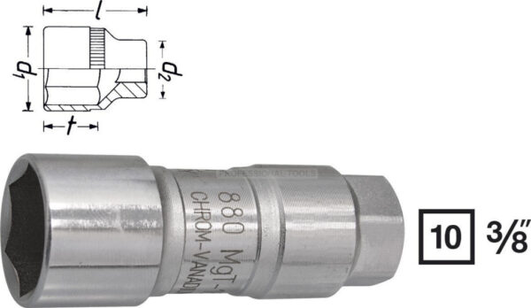 Nástrčný klíč na zapalovací svíčky 3/8" - HA040889 (880MGT)