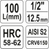 Hlavice s bitem XZN 1/2" M10 YATO - YT-04353