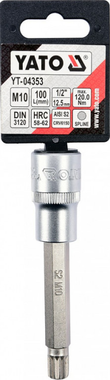 Hlavice s bitem XZN 1/2" M10 YATO - YT-04353