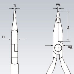 Kleště s půlkulatými čelistmi a středovým břitem 160 mm  - 2701160