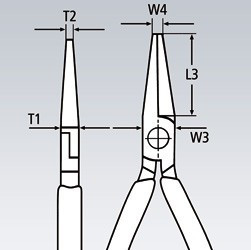 Rovné ploché kleště 190 mm Knipex pro mechaniky chromované - 3845190