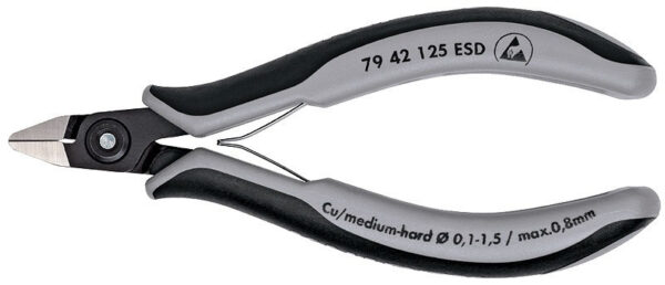 Přesné boční štípací kleště na elektroniku ESD brunýrované 125 mm  - 7942125ESD